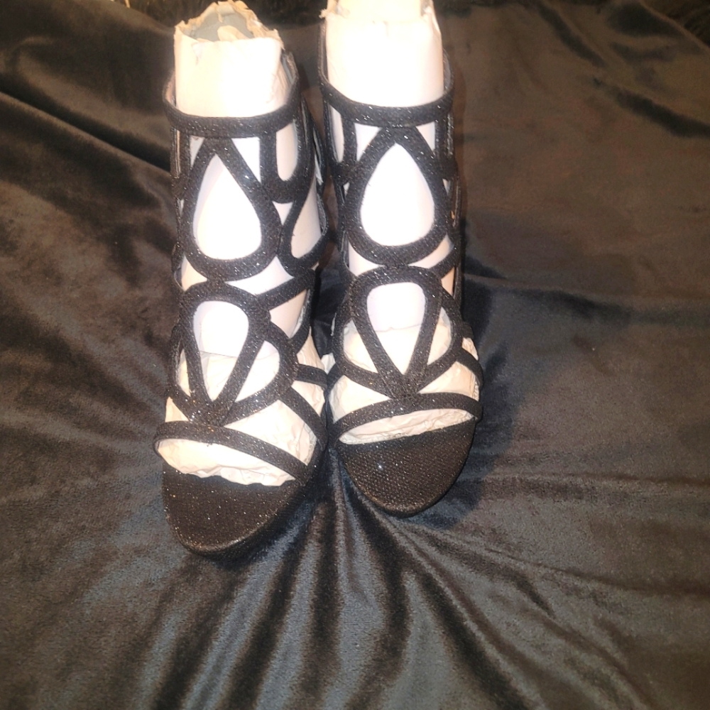 Black Sparkle Sandals